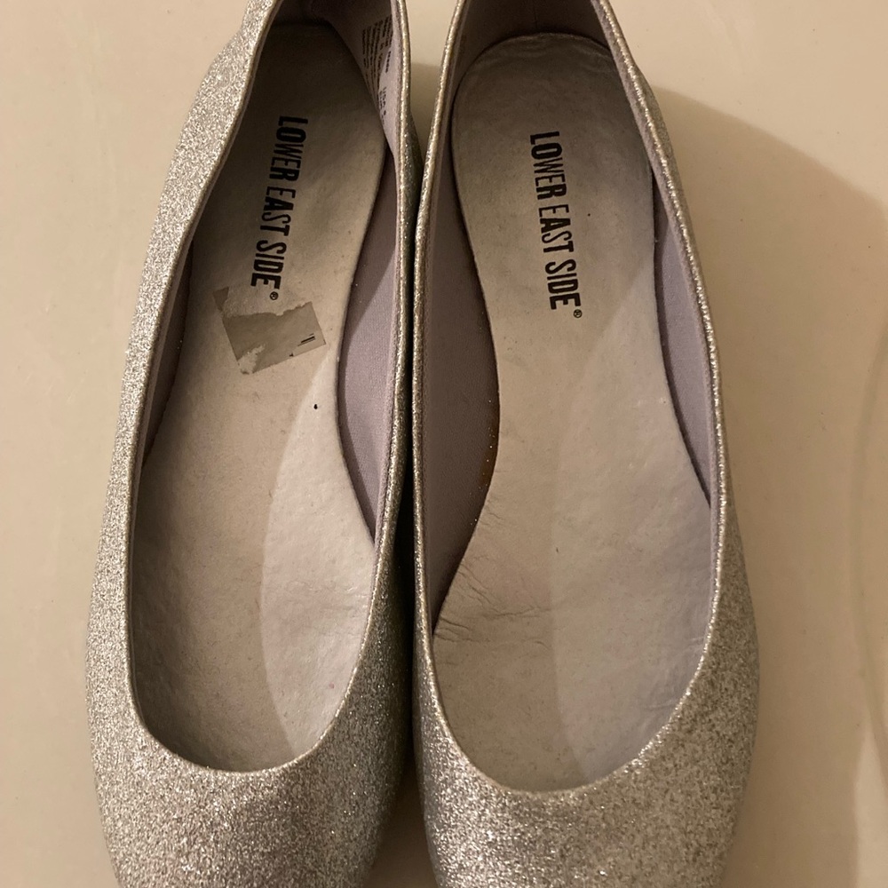 Lower East Side Silver Glitter Women's Flats